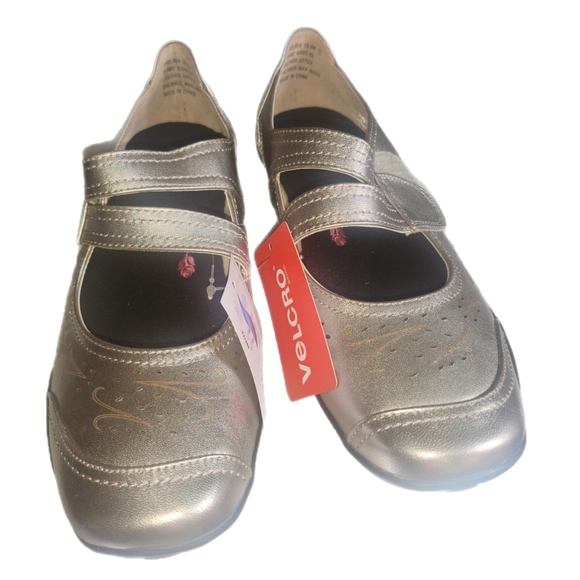 Ros Hommerson Shoes - Ros Hommerson 62005 Chelsa Pewter Mary Jane Comfort Flats Size 10.5 Brand New